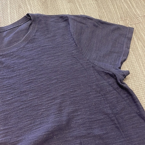 LOFT Navy Crew Neck Short Sleeved Top - Women’s Size XL - Picture 7 of 10